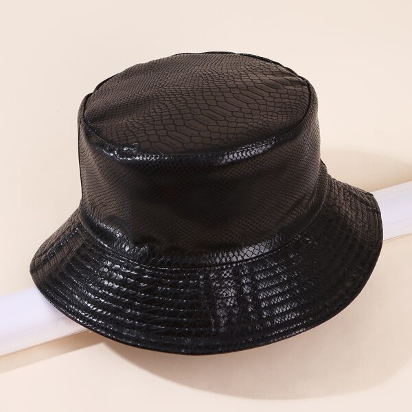 

Croc Embossed Bucket Hat, Black