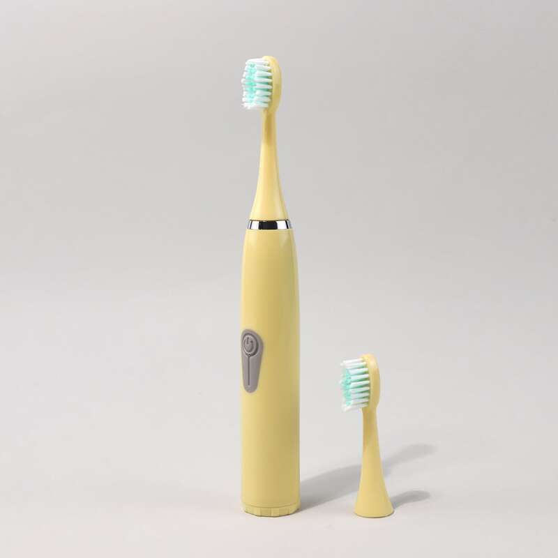 

1pc Colorblock Electric Toothbrush & 1pc Brush Head, Yellow