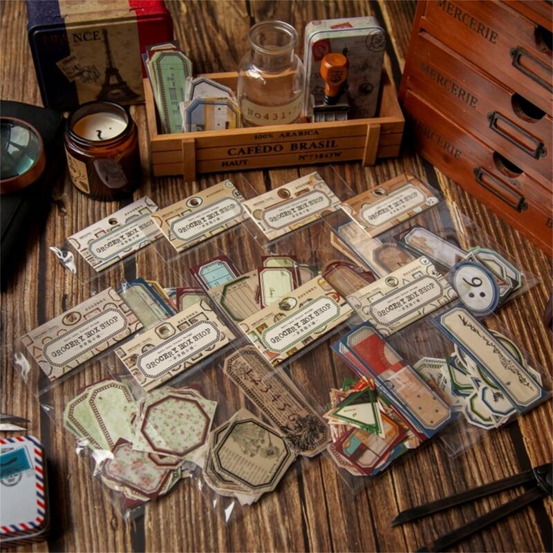 

40pcs Vintage Pattern Random Sticker, Multicolor