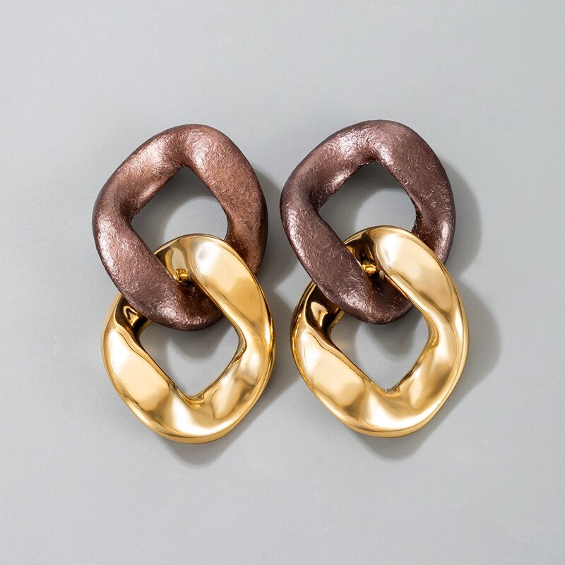 

Colorblock Chain Drop Earrings, Multicolor