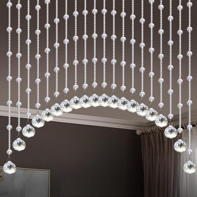 

1pc Bead Decorative Curtain, Clear