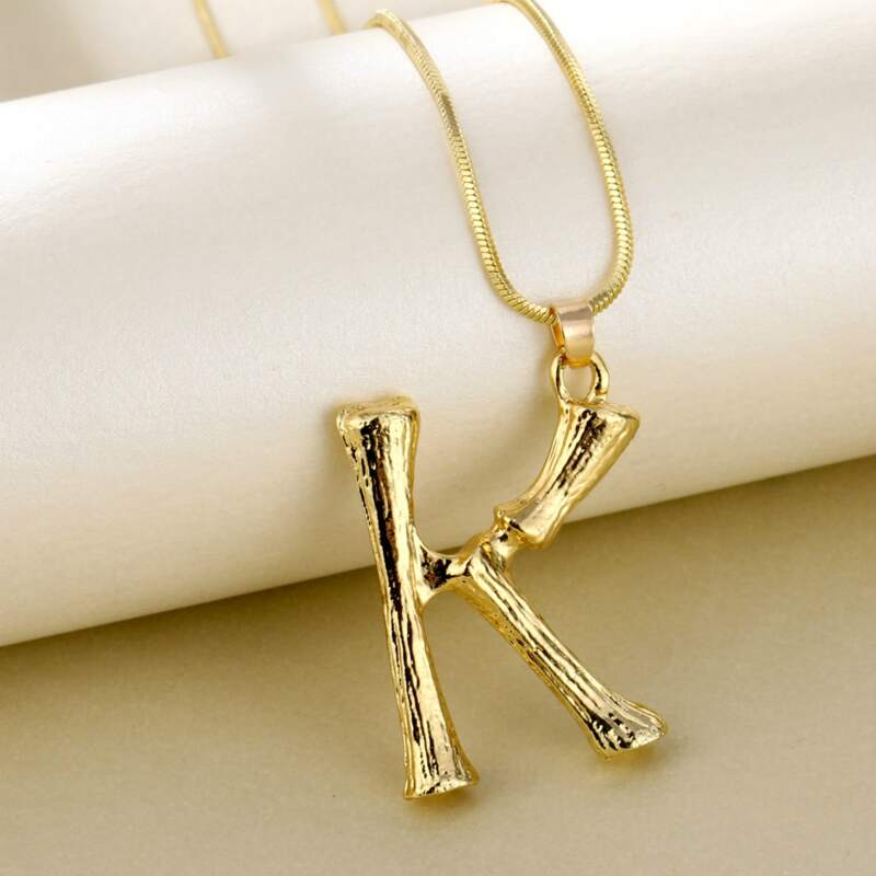 

Letter K Pendant Necklace, Gold