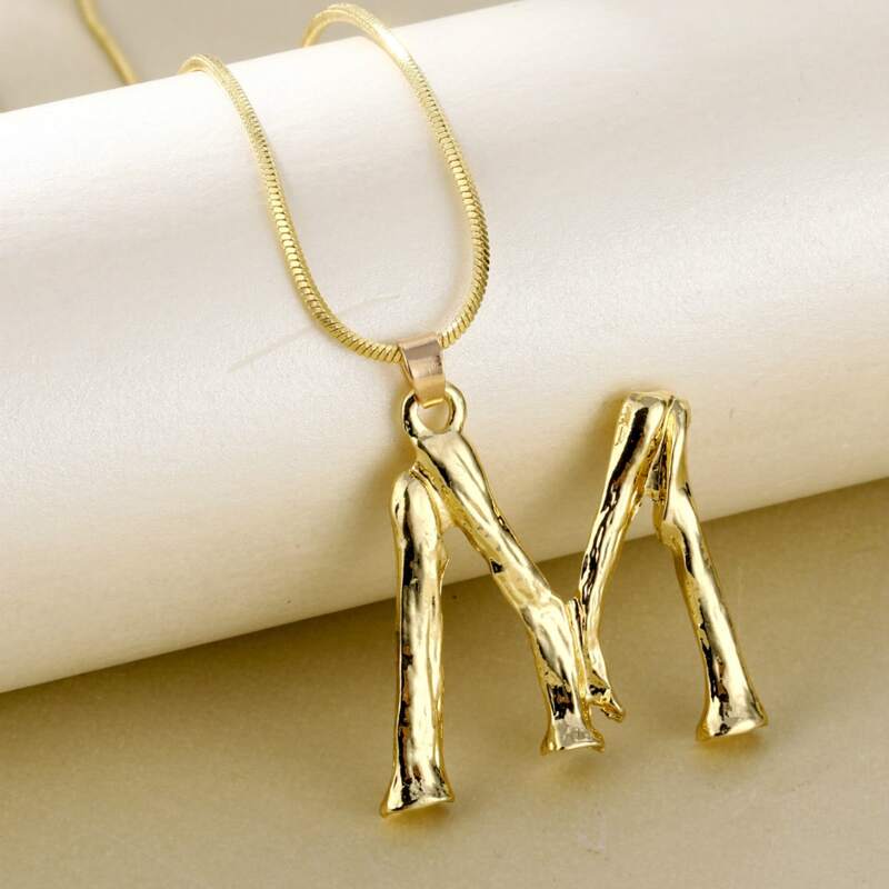 

Letter M Pendant Necklace, Gold