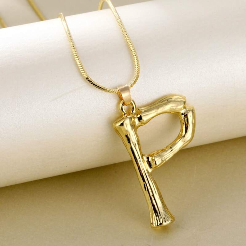 

Letter P Pendant Necklace, Gold