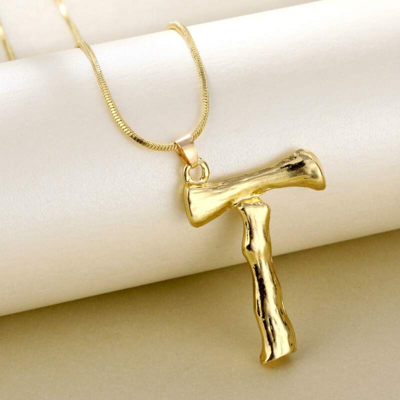

Letter T Pendant Necklace, Gold