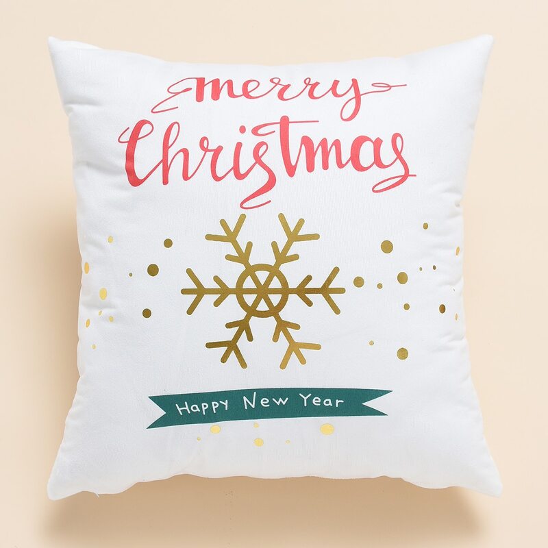 

Christmas Slogan Graphic Cushion Cover Without Filler, White