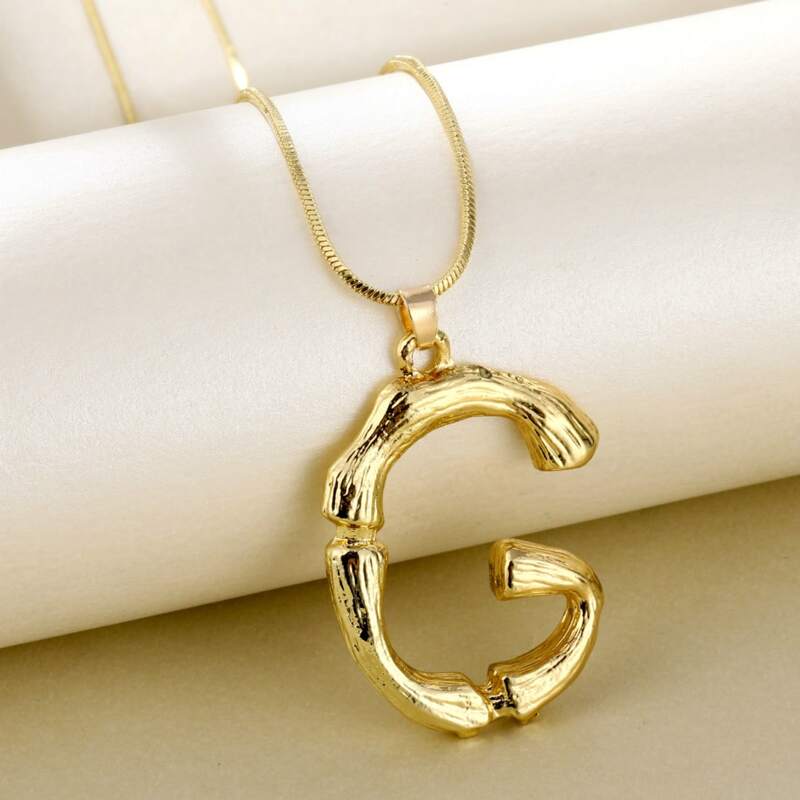 

Letter G Pendant Necklace, Gun black