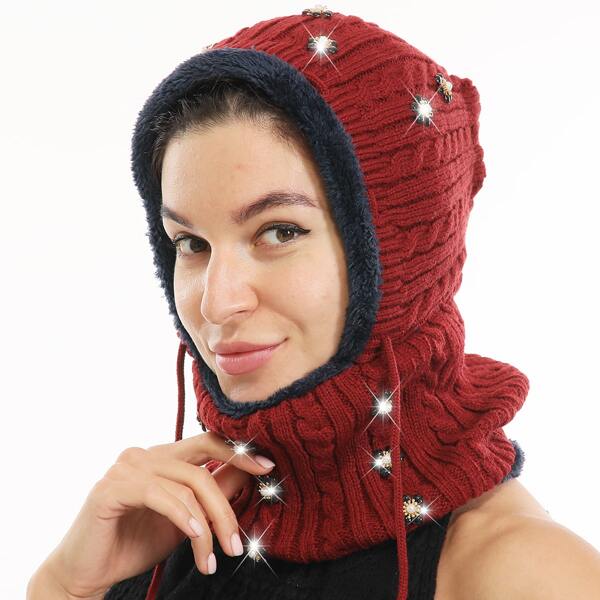 

Faux Pearl Decor Hat, Burgundy