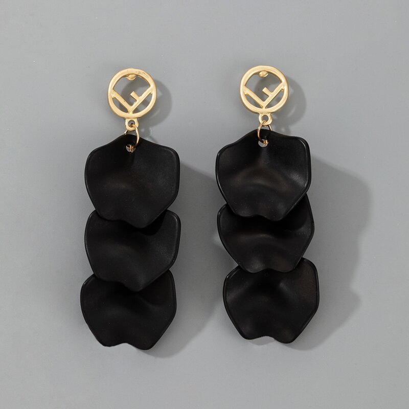 

Layered Petal Drop Earrings, Gold