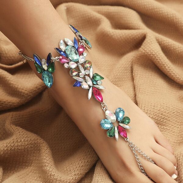 

Gemstone Toe Anklet, Multicolor