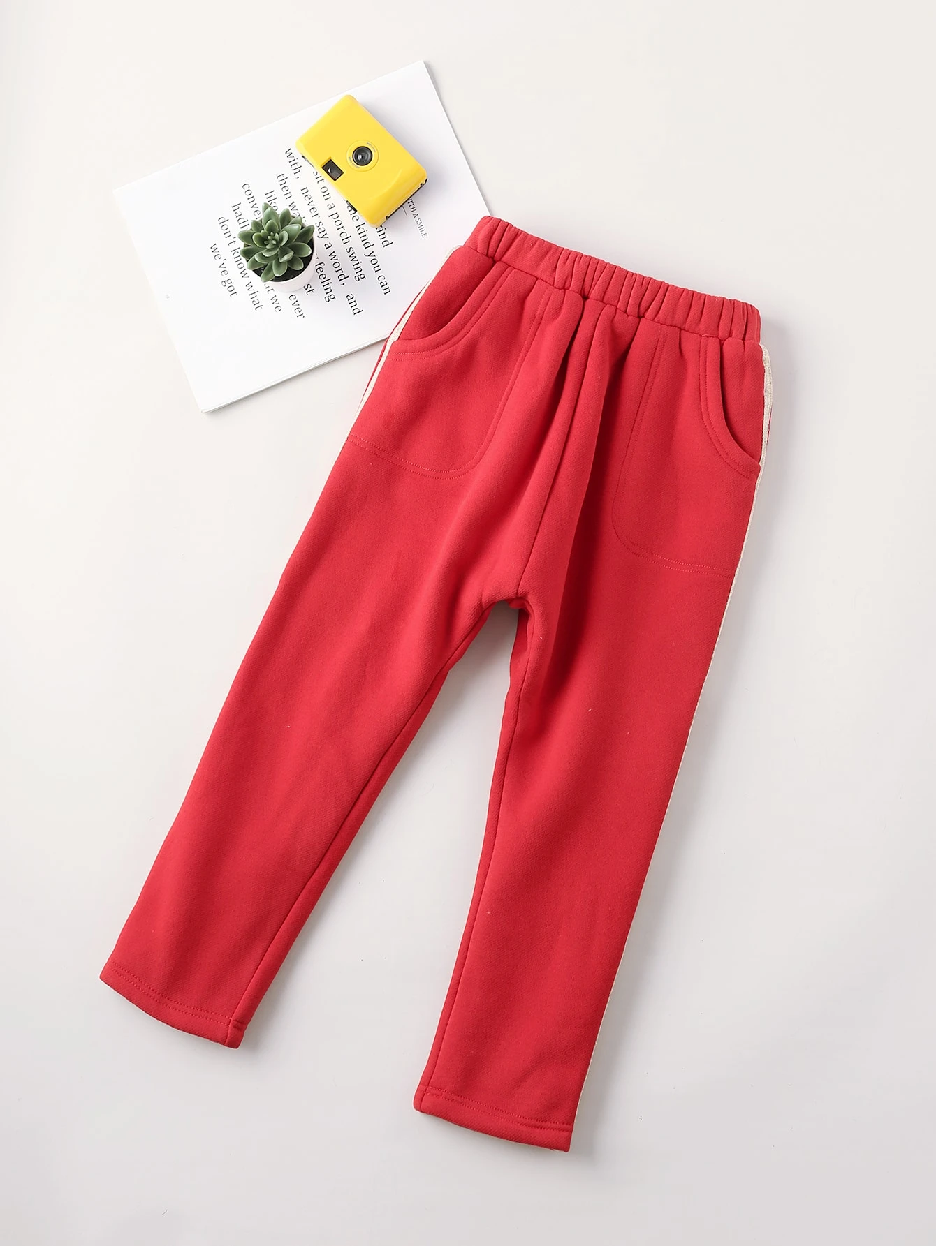 Toddler Girls Tape Side Fleece Lined Pants Shein Usa