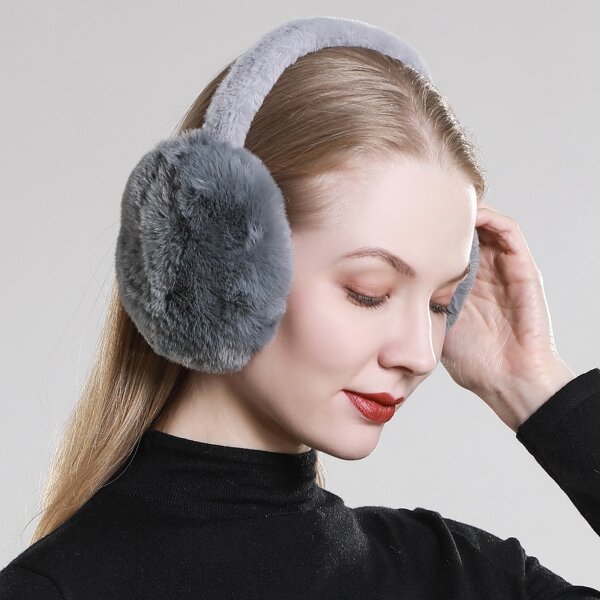 

Foldable Plush Earmuff, Grey