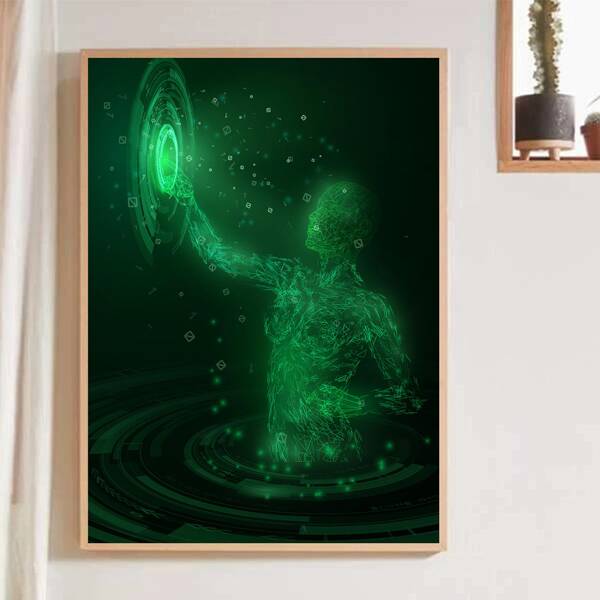 

Abstract Figure Graphic Wall Painting Without Frame, Green