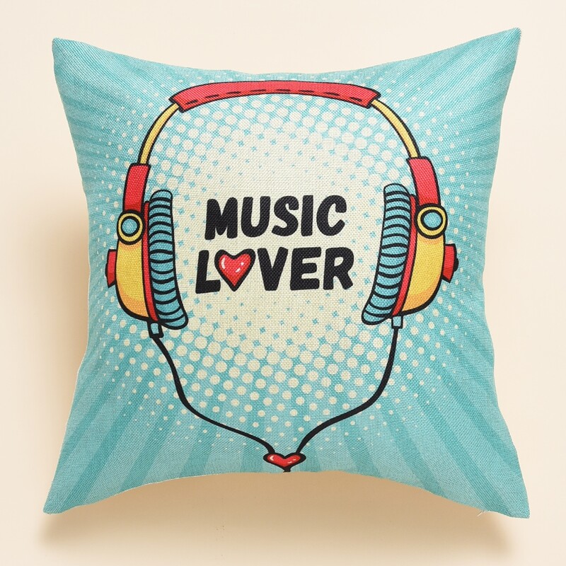 

Letter Graphic Cushion Cover Without Filler, Blue