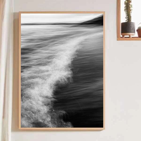 

Sea Print Wall Painting Without Frame, Grey