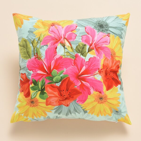 

Flower Print Cushion Cover Without Filler, Multicolor