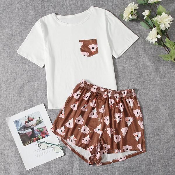 

Cartoon Graphic PJ Set, Multicolor