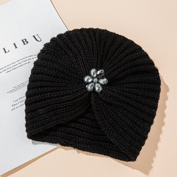 

Knit Turban Hat, Black