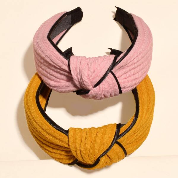 

2pcs Knot Hair Hoop, Multicolor