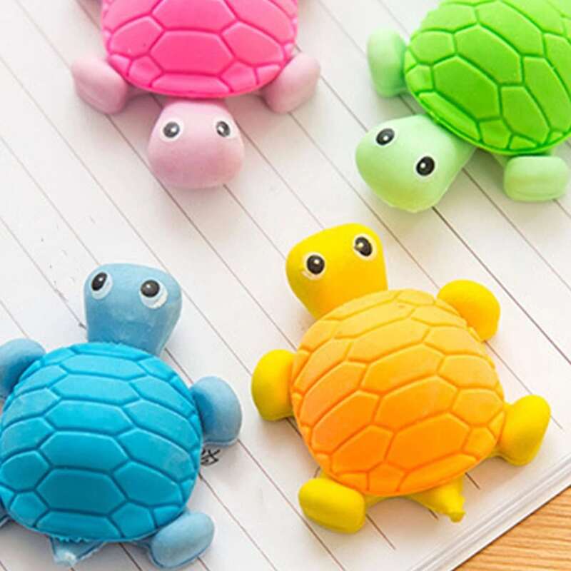 

2pcs Tortoise Design Random Eraser, Multicolor
