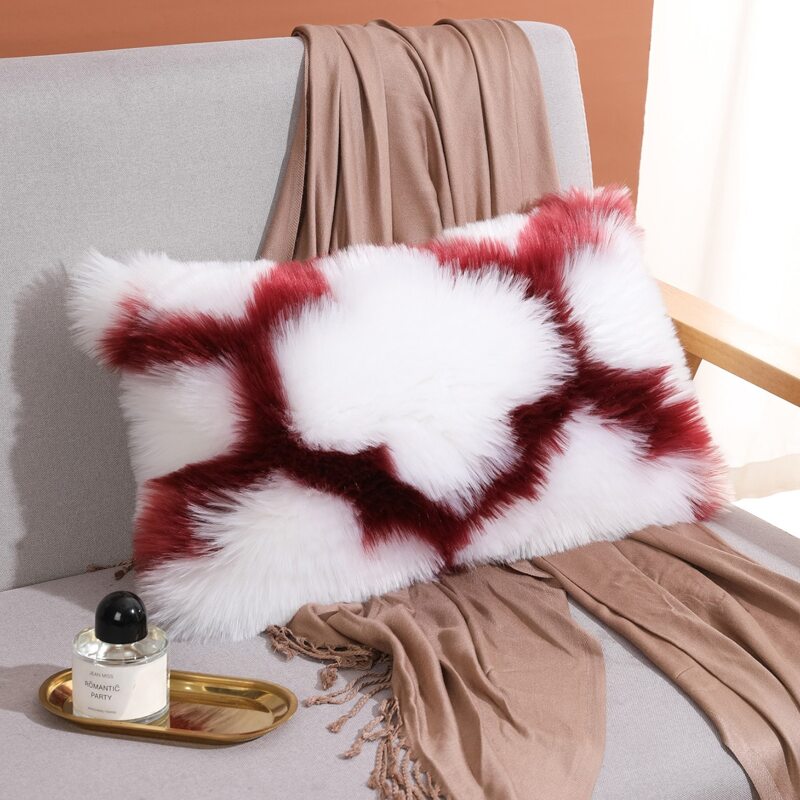 

Plush Lumbar Pillow Cover Without Filler, Multicolor