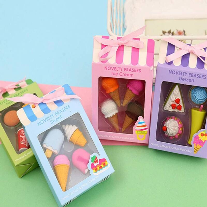 

1box Ice Cream Design Random Eraser, Multicolor