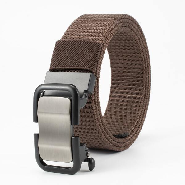 

Men Simple Tape Belt, Coffee brown