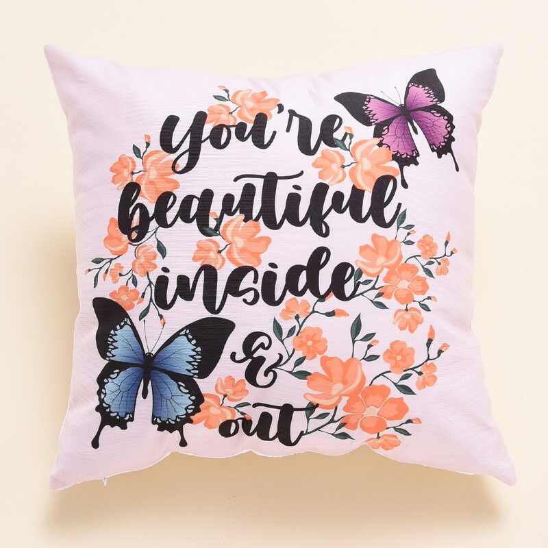 

Slogan Graphic Cushion Cover Without Filler, Multicolor