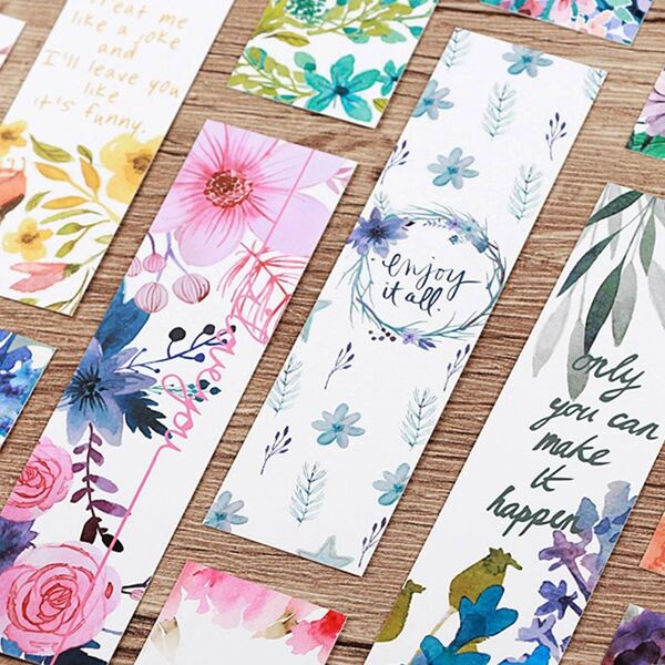 

30pcs Plant Print Random Bookmark, Multicolor