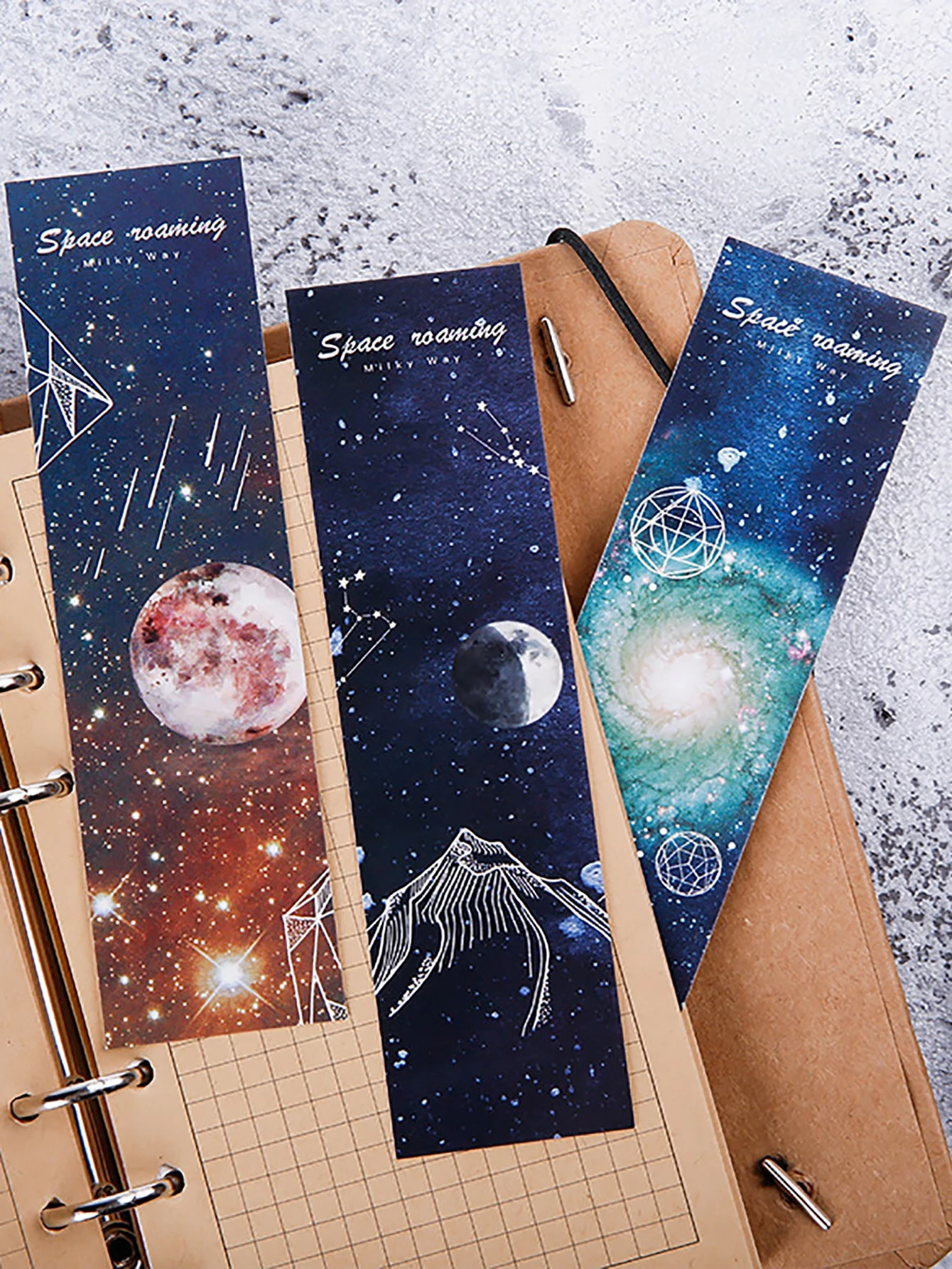 30sheets galaxy print bookmark romwe usa