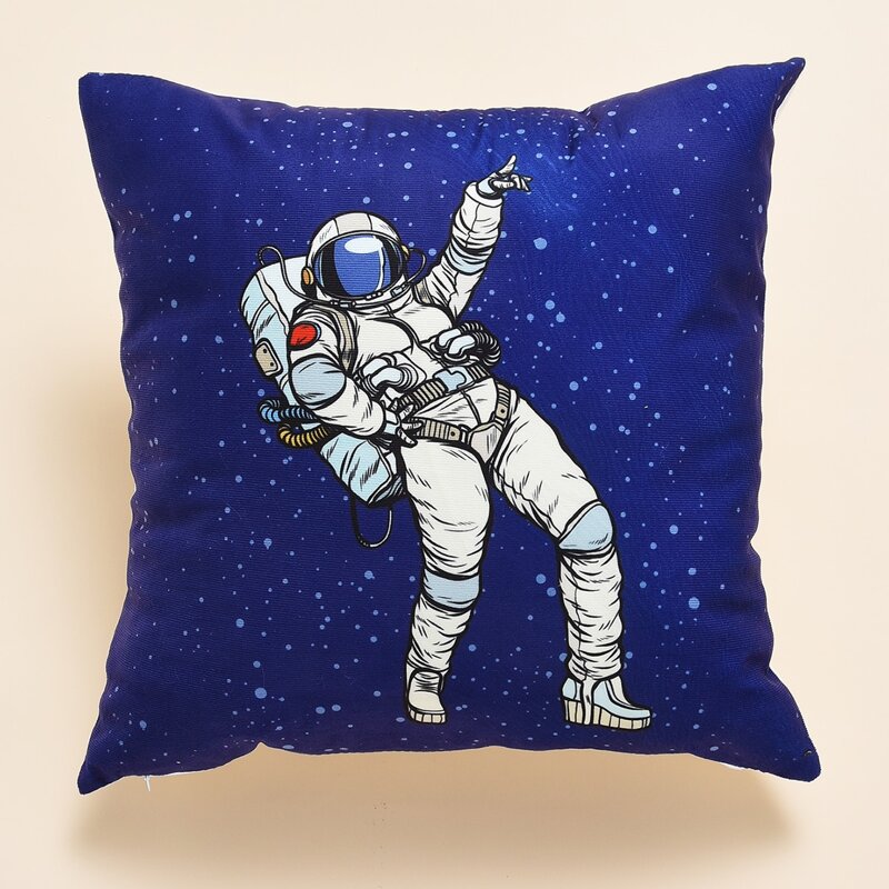 

Astronaut Print Cushion Cover Without Filler, Blue