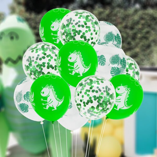 

13pcs Dinosaur Print Balloon Set, Multicolor