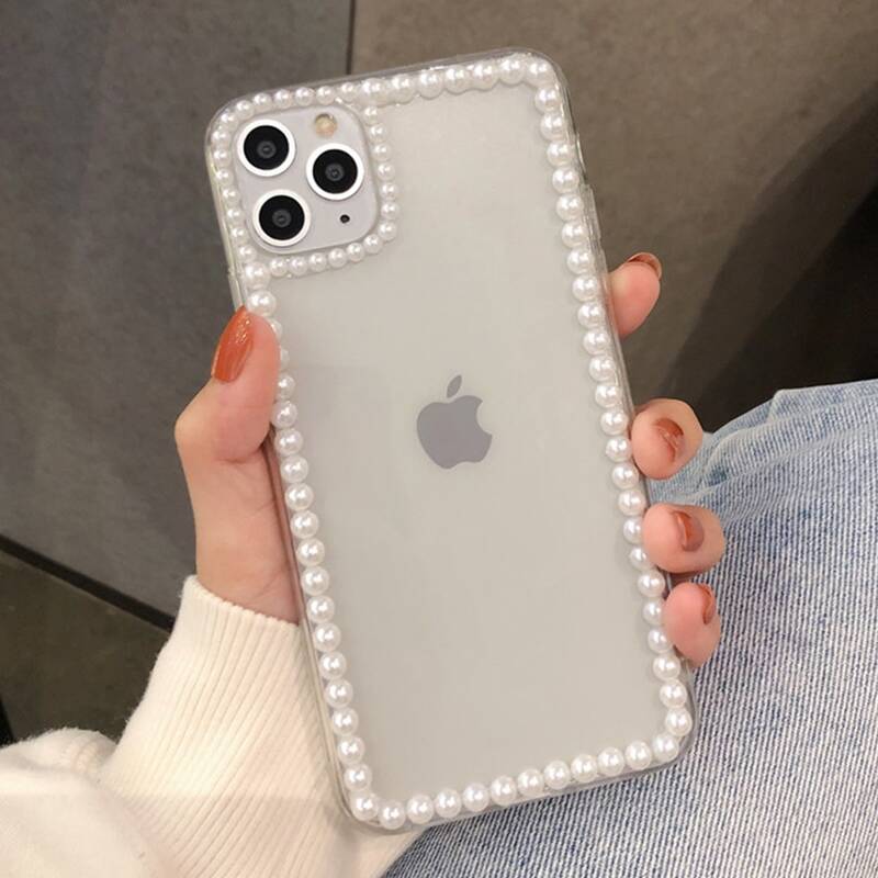 

Faux Pearl Decor Clear iPhone Case