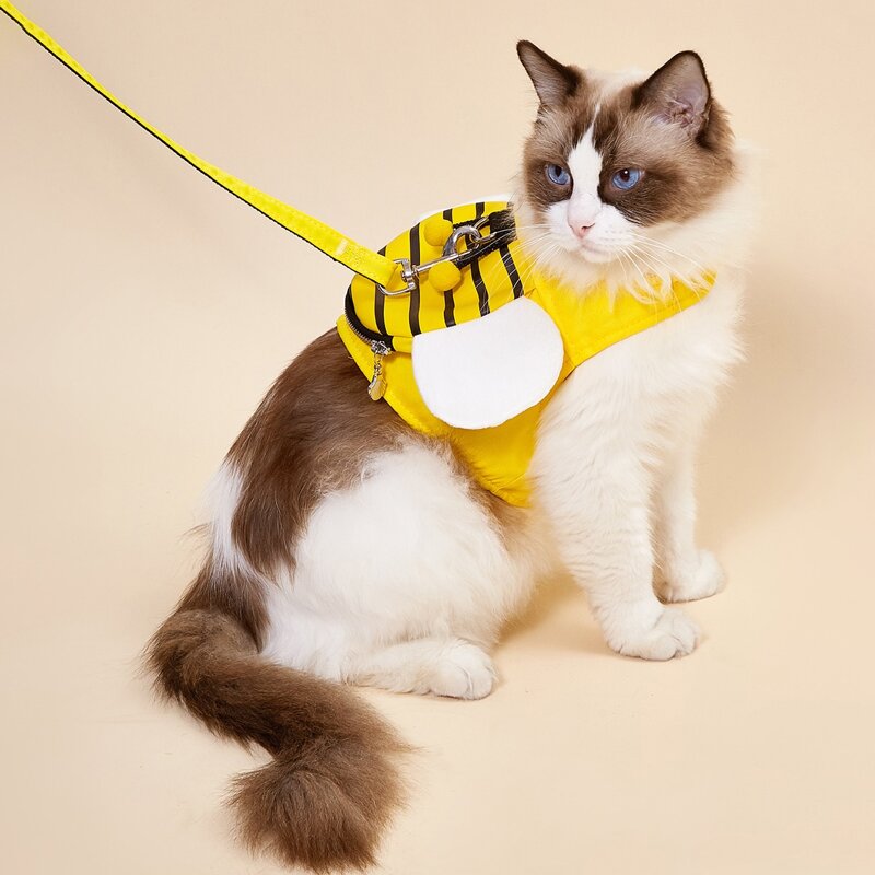 

1pc Bee Shaped Cat Harness & 1pc Cat Leash, Multicolor
