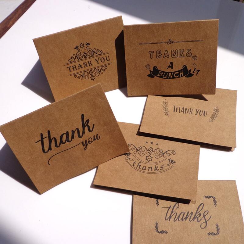 

6pcs Slogan Graphic Greeting Card, Khaki