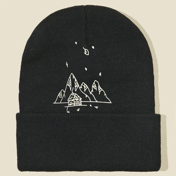 

Cartoon Graphic Beanie, Black