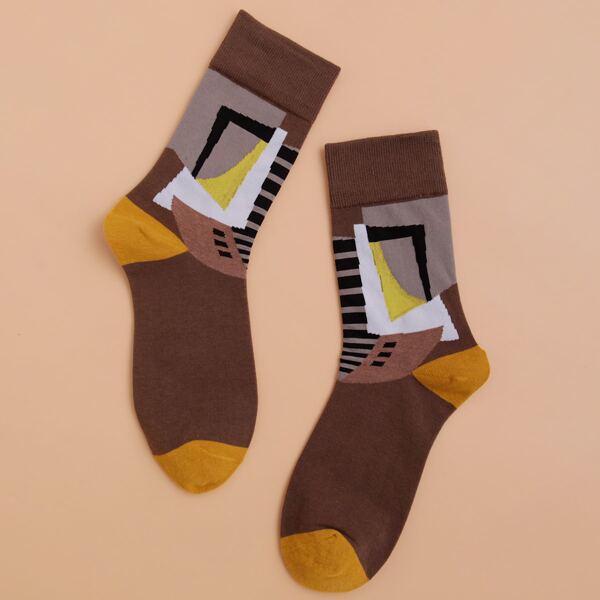 

Men Color Block Socks, Multicolor