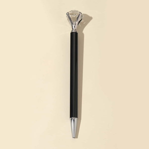 

1pc Diamond Decor Ballpoint Pen, Black