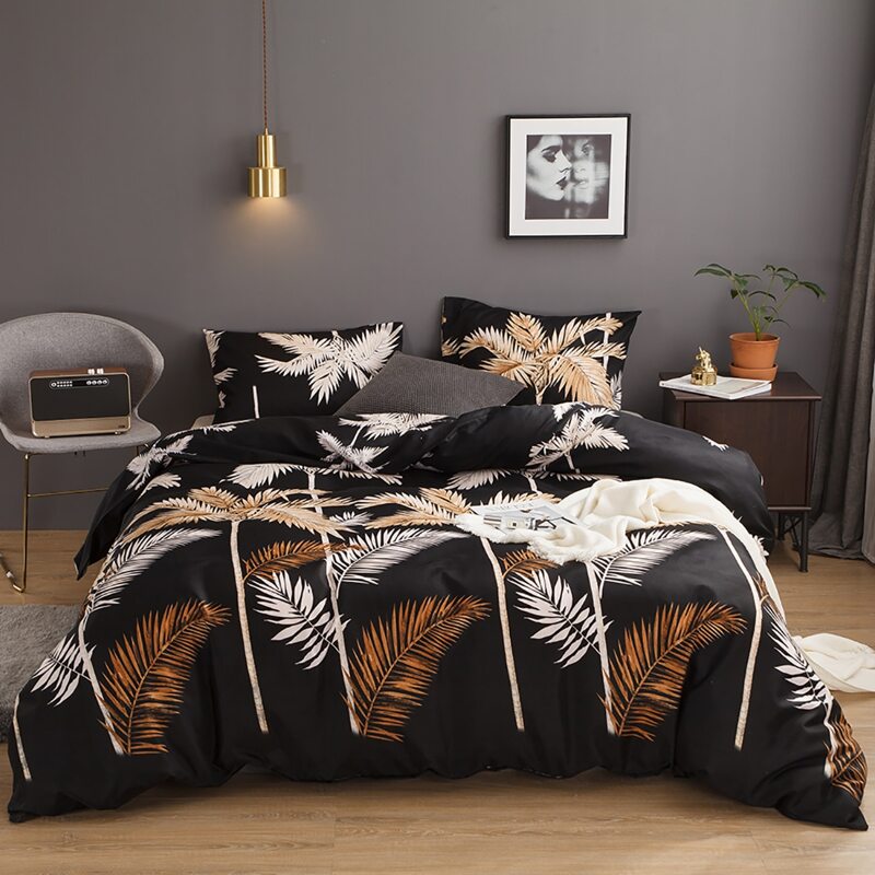 

Plant Print Bedding Set Without Filler, Multicolor