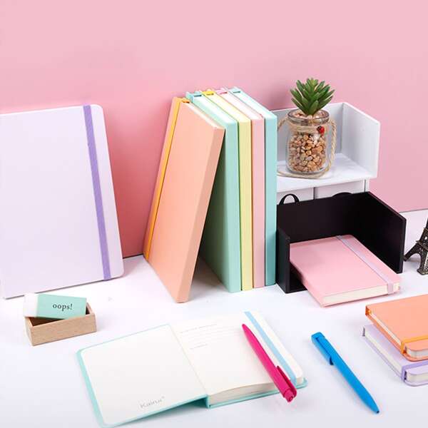 

1pack Random Notebook With Elastic Band, Multicolor