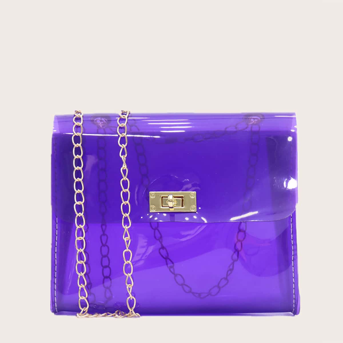 

Tinted Chain Crossbody Bag, Purple