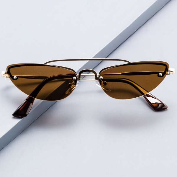 

Men Tinted Lens Cat Eye Sunglasses, Brown