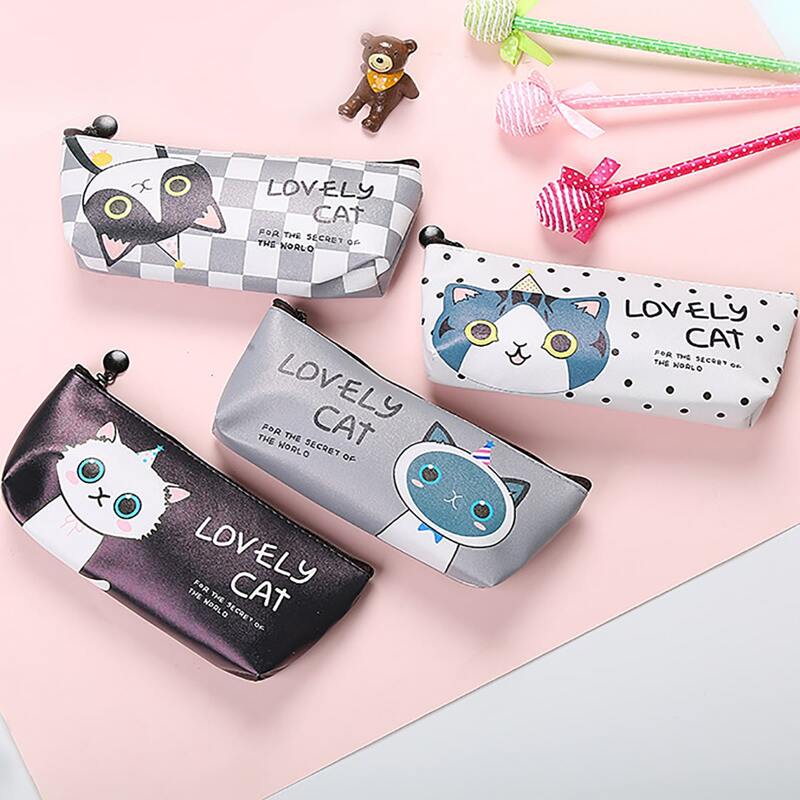 

1pc Cat Print Random Pencil Bag, Multicolor