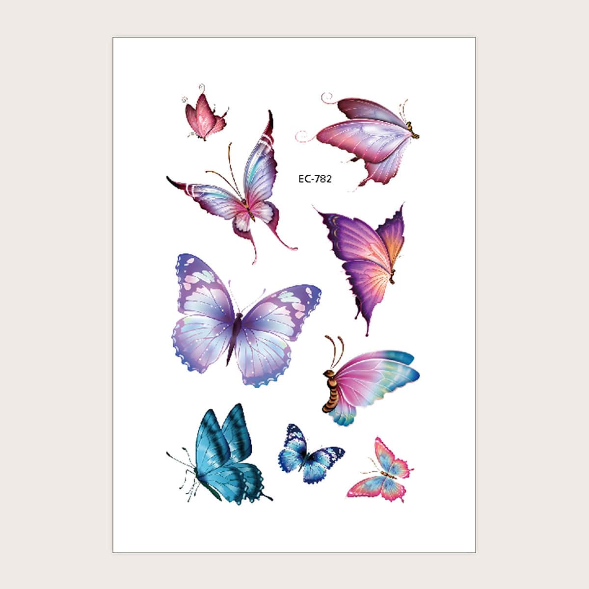 

1sheet Butterfly Pattern Tattoo Sticker, Multicolor