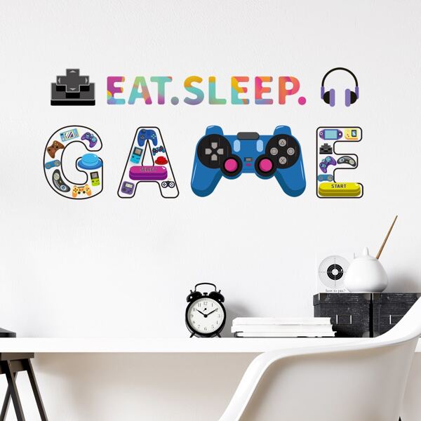 

Letter Graphic Wall Sticker, Multicolor