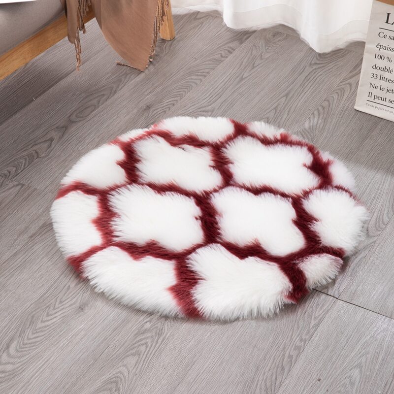 

1pc Round Plush Carpet, Multicolor