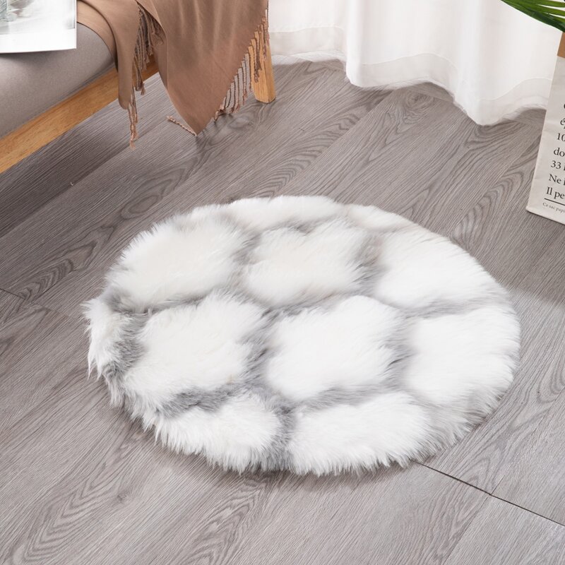 

1pc Round Plush Carpet, Multicolor