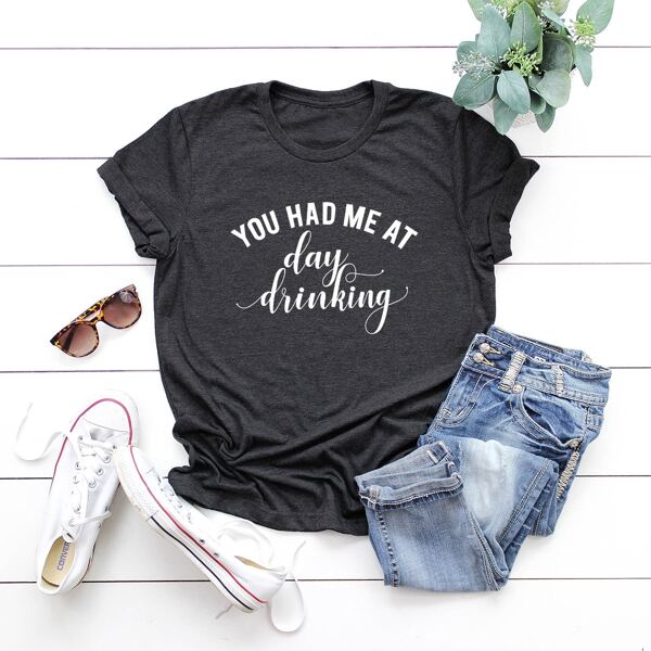 

Plus Slogan Graphic Tee, Dark grey