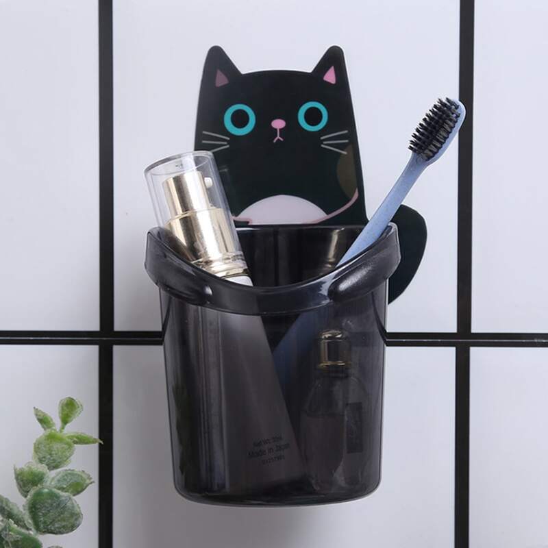 

1pc Cat Design Storage Box, Black