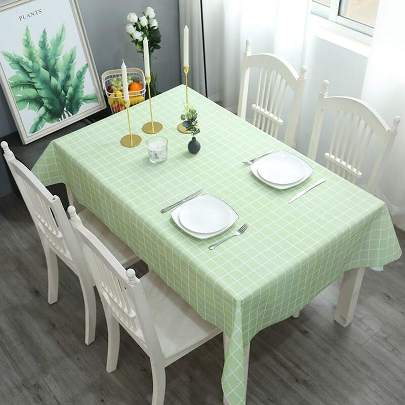 

Plaid Pattern Waterproof Tablecloth, Green